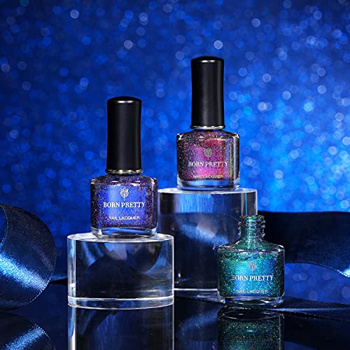 BORN PRETTY Chamäleon Nagellack Holographische Chamäleon-Pailletten Schwarze dunkle Orchidee Serie Nail Art Lacksets – Bild 7