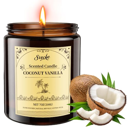 Coconut Vanilla Soy Candle 7oz Aromatherapy Jar