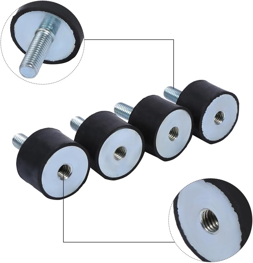 4 PCS M8 Rubber Vibration Isolator Mounts, Shock Absorber Anti Vibration Silentblock Bobbins for Cushioning Machine Vibrations and Reducing Noise