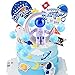 Figura de astronautas para tartas, 26 unidades, decoración de tartas, diseño de astronautas, color azul