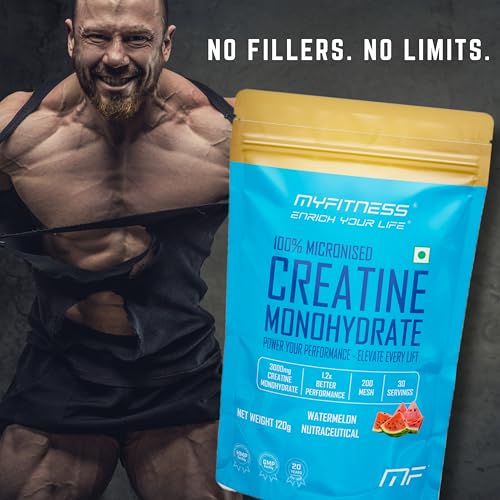 Image of Myfitness 100% Micronized Creatine Monohydrate | 30 Servings | Flavoured | 120g | Creatine Powder With Added Electrolytes (120g (Pack Of 1), Mango Madness)
