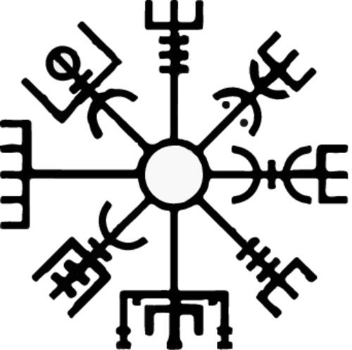 WickedGoodz Black Vegvísir Viking Compass Vinyl Static Cling - Viking Decoration - Vegvísir Rune Decor - Norse Scandinavian Gift