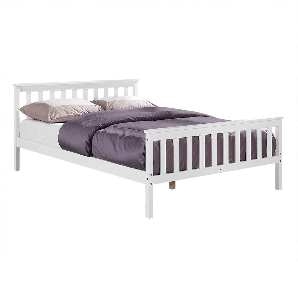 Buy Home Detail White Wooden Bed Frame, Single, Double or King Bed