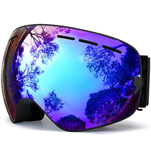 Ski Goggles, Snowboard Goggles UV Protection, Snow Goggles Helmet Compatible for Men Women