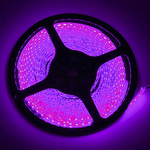LED Strip Light Pink-Purple Waterproof IP65 3528 SMD 300LEDs, FAVOLCANO 60LEDs M 16.4 ft 5M 12V DC LED Tape for Christmas, Home, Kitchen, Business, Indoor, Outdoor, Car, Motocycle Decoration