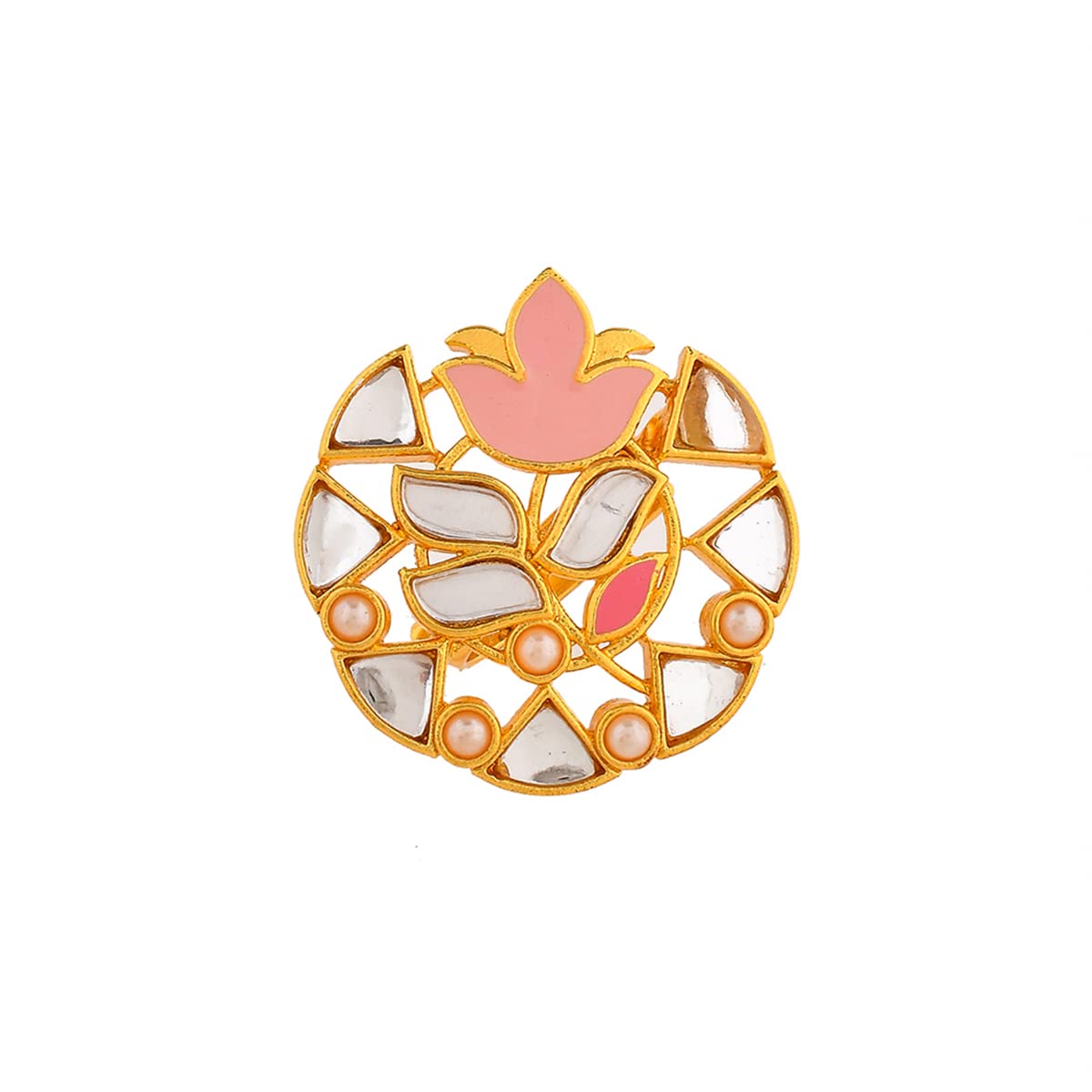 VOYLLA Forever More Enamelled White Pearls Cocktail Ring (B0C61XRPHV) Amazon Price History, Amazon Price Tracker