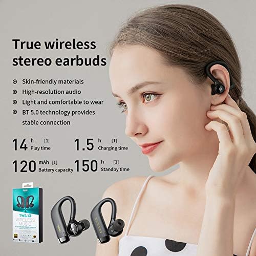 Remax TWS-13 Wireless Bluetooth Earbuds worn by a user, highlighting comfort and design.