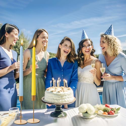 Veshymmle 12 Pack 10 Inch Multi-Color Taper Candle Set For Holiday Dinner Party thumb #5