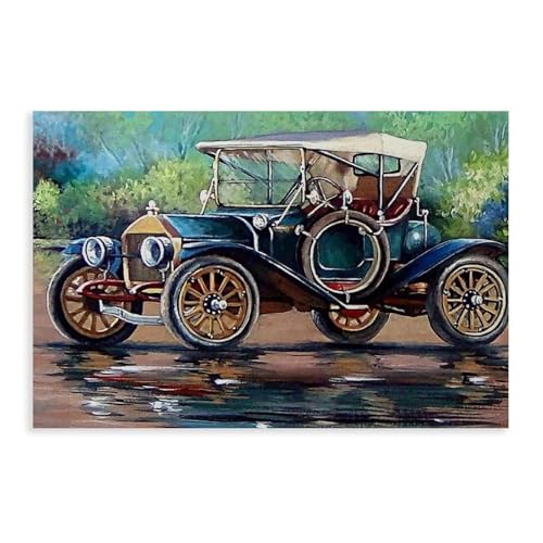 Toile de voiture noire ancienne 60x90 cm pour habiller un grand mur vide avec style