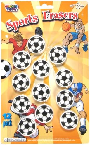 Sports Soccer Eraser Set 12pc - Sports Erasers Set - Soccer Eraser Sets