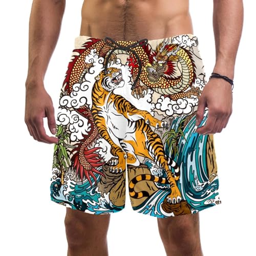 Short de bain homme Dragon de Chine fini le maillot mouillé qui colle