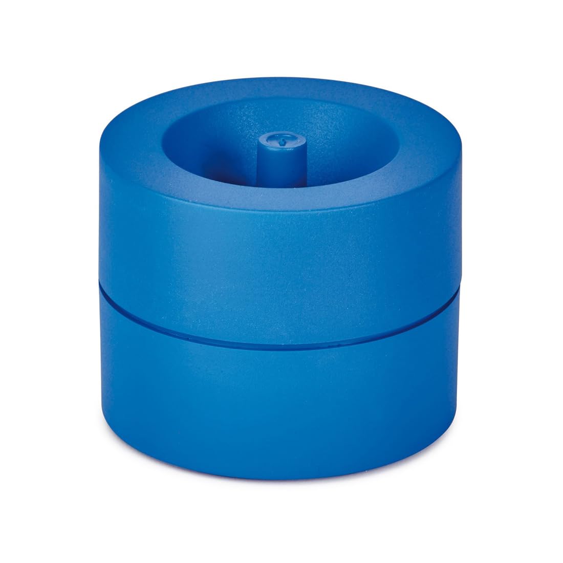 Maul MAULpro Eco Staple Dispenser Diameter 7.3 x 6 cm Desk Organiser Made of Over 85% Recycled Plastic Desk Accessories with Magnet for Paper Clips Includes 15 Clips Blue