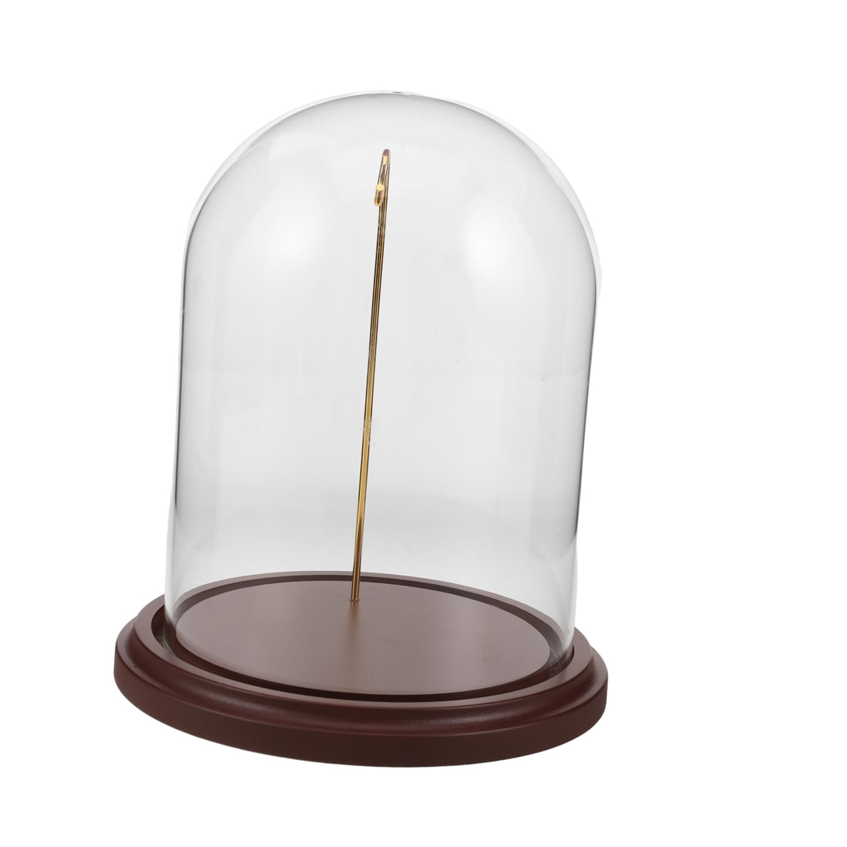 SHINEOFI Taschenuhrglas Display mit Hakenkuppel und Holzsockel, 16 CM