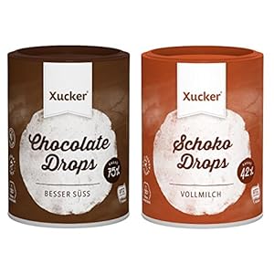 Xucker – Set van 2 chocoladeproeverij (2 x 200 g) – volle melk en delicate chocoladedruppels