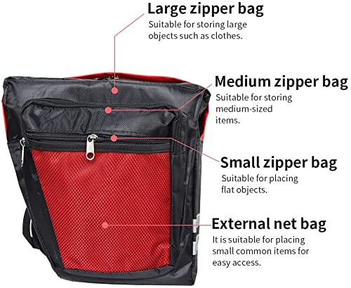 Borsa Bici Posteriore 30L Impermeabile - Doppia Laterale Per Portabagagli, Nylon Riflettente - Foto 6