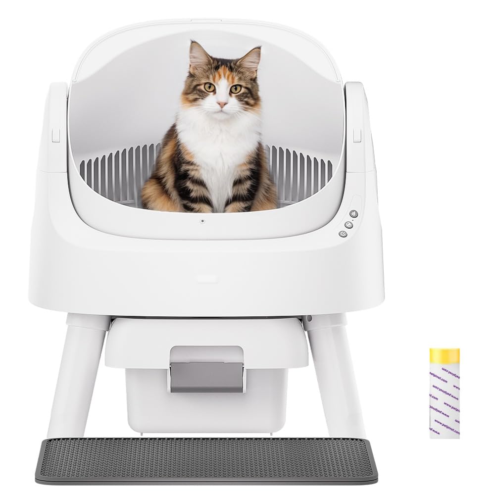 PetPivot Zelfreinigend kattentoilet, automatisch, extra groot, meerdere katten, anti-knijpen, hygiënisch, geen nieuwe verzameling