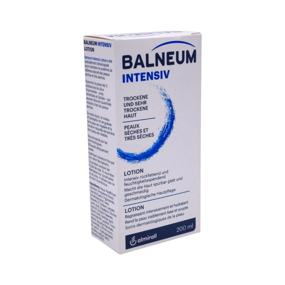 Balneum Intensiv Lotion 200 ml I Körperlotion für trockene & sehr trockene Haut I mit Urea, Ceramiden & Lipiden I feuchtigkeitsspendend & rückfettend I inkl. Pharma Perle Duschgel (3x)