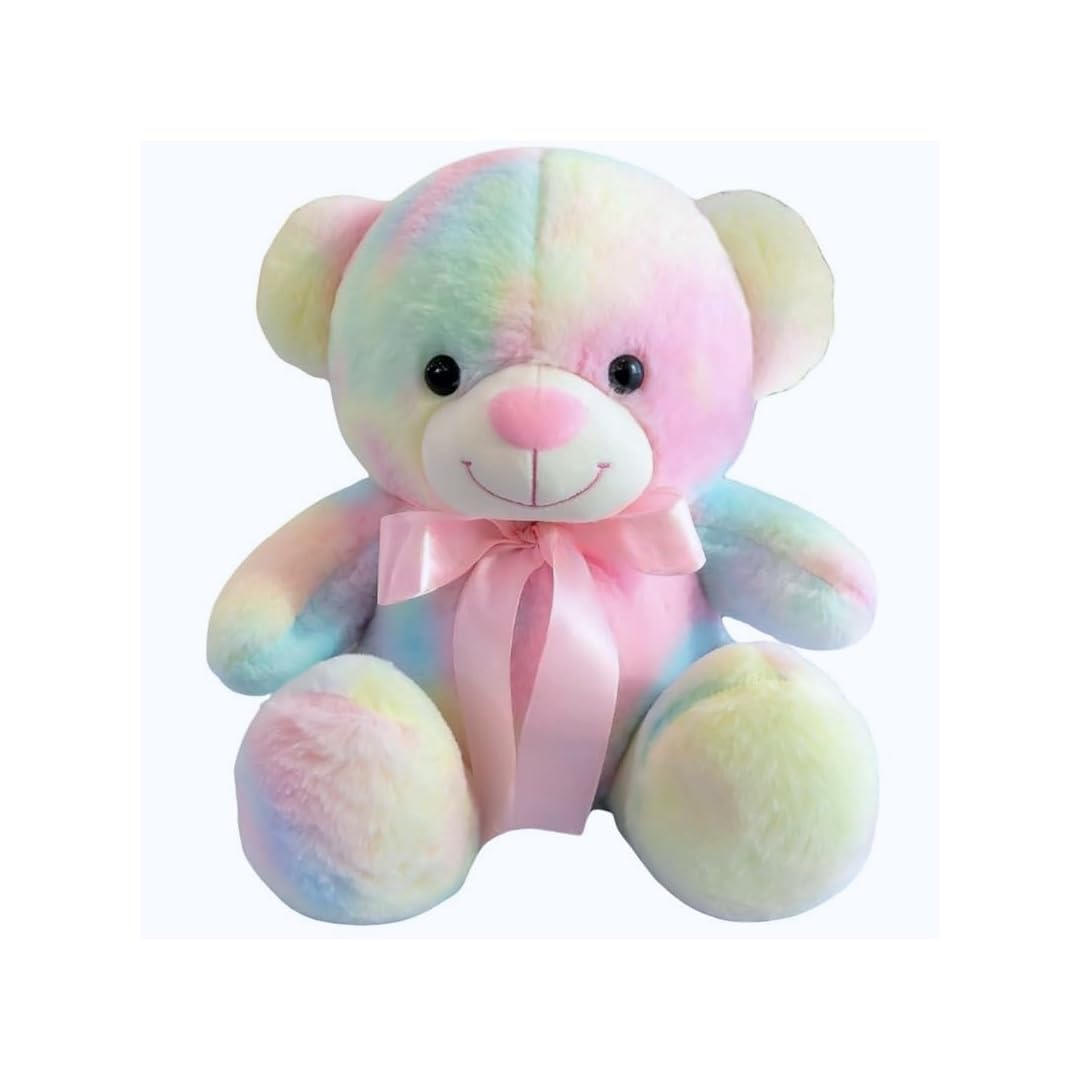 Swarah Super Soft Plush Toy – Ultra-Cuddly Stuffed Animal for Kids & Adults for Birthdays, Baby Showers, Christmas, or Valentine's Day (Rainbow Teddy 32cm)