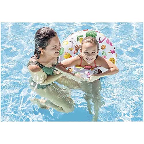 Intex Kinder Lively Print Swim Rings Lively Print Swim Rings, Pink Octopus/Coral Reef Fish/Realistic Starfish, 51, 59230NP