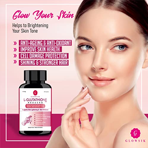 Image of Glowsik Glutathion Capsules Supplement for Men & Women, Support Skin Health (60 CAPSULES, 60, count)