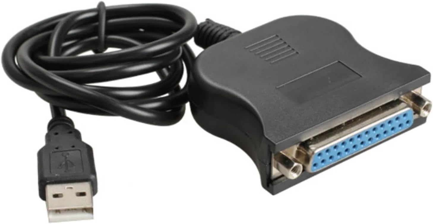 USB A to IEEE 1284 Parallel 25-Pin LPT Print Converter Cable USB to DB25 Female Port Adapter Cord