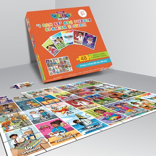 Culzzles Spanish I Can Be ABC Floor Puzzle - Spanish Alphabet 48 Piece Extra Large ~ 2 ft by 3 ft Sturdy Jigsaw Puzzle Ages 3 and Up Inclusive Professions Uppercase Lowercase Letters Boys Girls Gift - Image 2