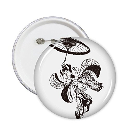 Kimono parapluie japonais broches rondes badge bouton vêtement sketch art 5 m