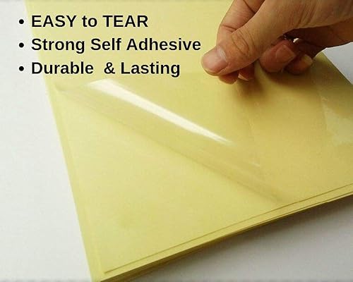 Miniatura 2 de SUMMERSTAR Papel adhesivo transparente brillante resistente al agua  Película transparente imprimible A4, hoja completa, paquete de 10 etiquetas de