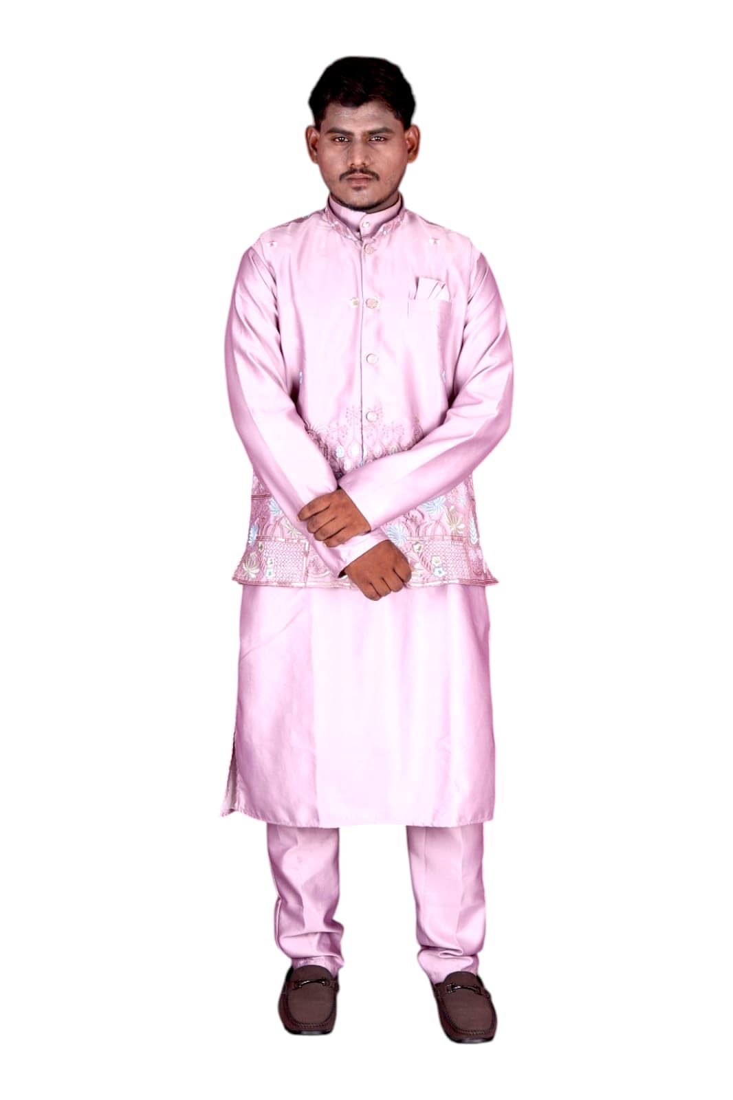 Man's Traditional Pink Indian Wedding Outfit-picture-18