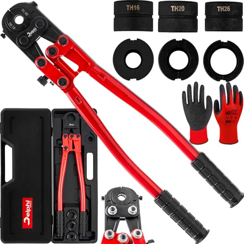 DELPHI Herramienta hidráulica manual para alicates de prensa hidráulica TH Ø 6-26 mm 360 ° Crimpadora Terminal de Cable con Ajuste de Presión