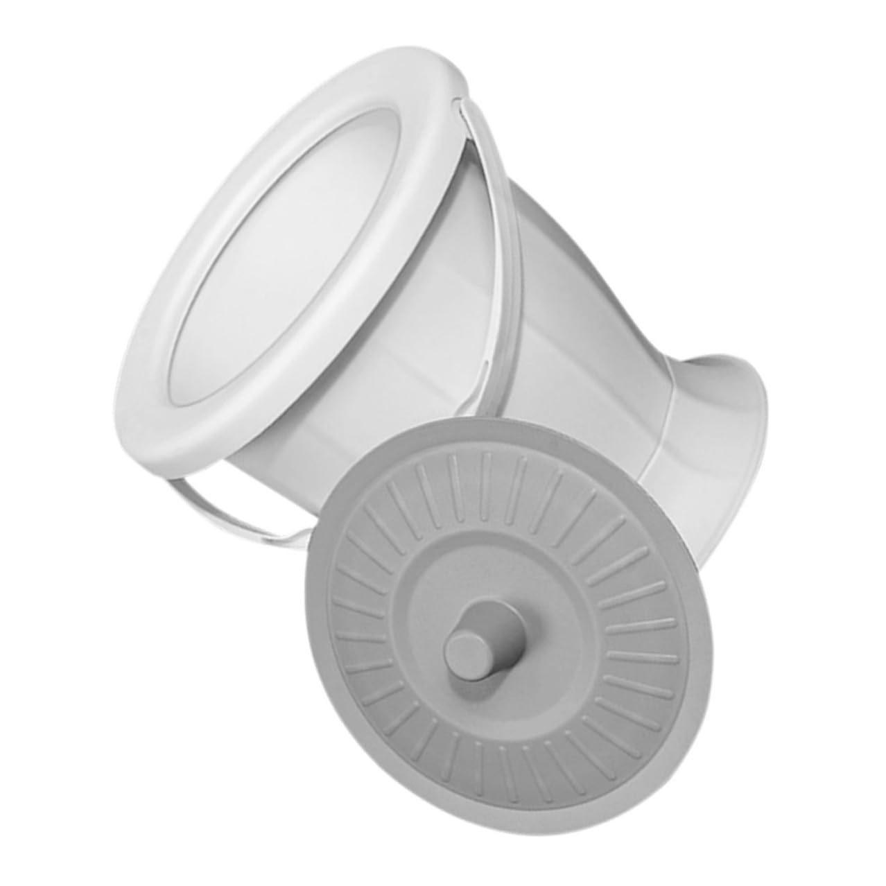 Pot de chambre portable en plastique épais gris pour adultes