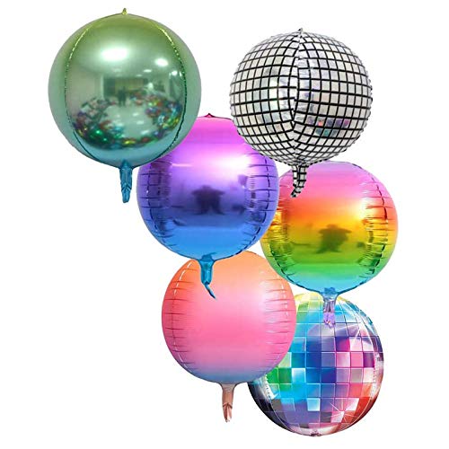 Lot de 6 ballons gonflables en aluminium 4D - Années 70 - Pour fête disco - Pour enfants et adultes Cover