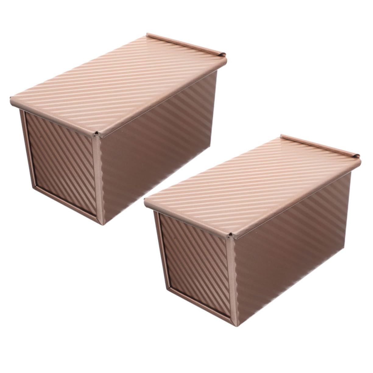 ABOOFAN Brotbackform 25cm mit Deckel Hitzebeständige Metallbackform aus Kohlenstoffstahl 2 Stück-pack Leicht zu Reinigen für Küche
