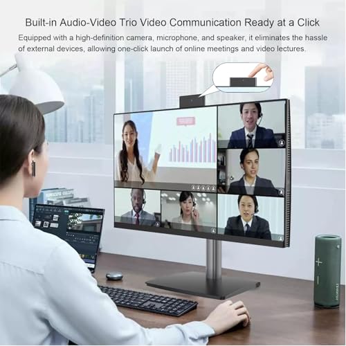 Image of 23.8 Inch All-in-One Desktop Computer,i7 CPU,8GB RAM 256GB SSD,Win 11 Pro PC,Height Adjustable & Swivel Stand,HD Webcam,WiFi 5, Bluetooth,Built-in Speaker,AIO with Keyboard and Mouse for Home Office
