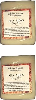 Sea Moss Soap 2 bars| Handmade| For All Skin Types Acne, Eczema, Psoriasis | Shea Butter, All Natural, Body and Face, Dr. Sebi Inspired, Vegan, Gluten Free, Men & Women, Moisturizing, Essential Oils