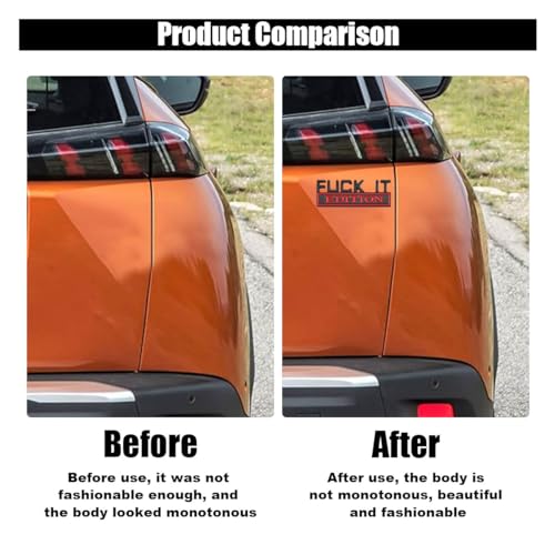 Image of Fuck IT Edition Emblem Car Decal Sticker, Car Fender Bumper 3D Sticker Decal Cool Badge Decoration, Vehicle Exterior Replacement Accessories for Car Truck SUV Laptop