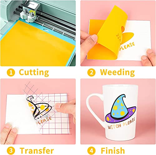 IModeur Permanent Adhesive Backed Vinyl Sheets (40 Packs, 12"x12") - 40 Assorted Glossy Colors Adhesive Vinyl Sheets for All Kinds of Cutting Machines - Thumbnail 7