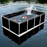 Poxvythb 水槽 キャンバス魚の池 プール 大きな水産養殖池 耐紫外線/耐引裂性、耐寒性、耐腐食性、魚の養殖 フレームプール プール 大型 エビや水耕栽培に最適な耐久性 農業用 設置が簡単(サイズ：1.2x1x0.6m/カラー：黒)