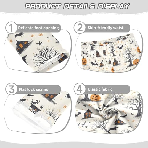 Pumpkin Trees Girls Leggings Soft Stretch Workout Yoga Dance Pants for Kids Casual Tights3