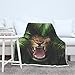 AXGM Manta para niños y niñas, manta para el salón, bosque tropical, leopardo, palmera verde, animal, impresión 3D, manta de peluche, extremadamente cálida, de viaje, color blanco, 130 x 150 cm