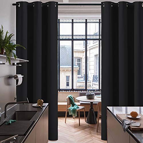 Image of RYB HOME Room Divider Curtains - Blackout Window Curtains Privacy Space Wall Divider Screens Sound Proof for Living Room Bedroom Patio Sliding Door Basement, 1 Panel, Black, 60 x 108 inches Long