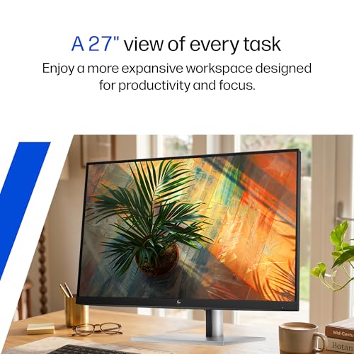 Image of HP E27 G5 FHD 27 inch Monitor, On-Screen Controls; Single Power ON; Anti-Glare; Height Adjust /Tilt /Swivel /Pivot Eye Ease