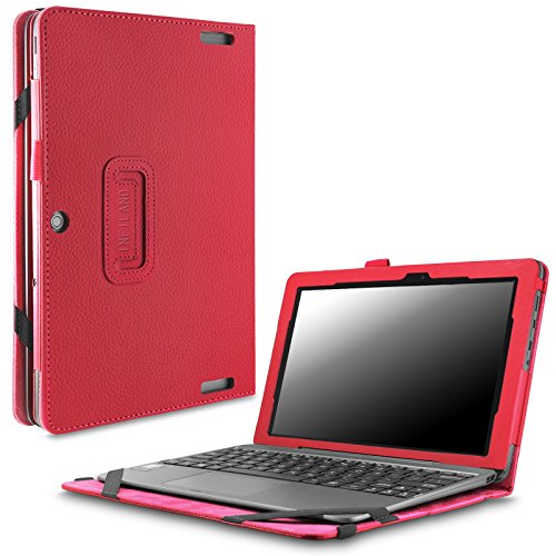 ASUS Transformer Book T100HA Case, Infiland Premium PU Leather Keyboard Portfolio Stand Cover Case For ASUS Transformer Book T100HA 10.1