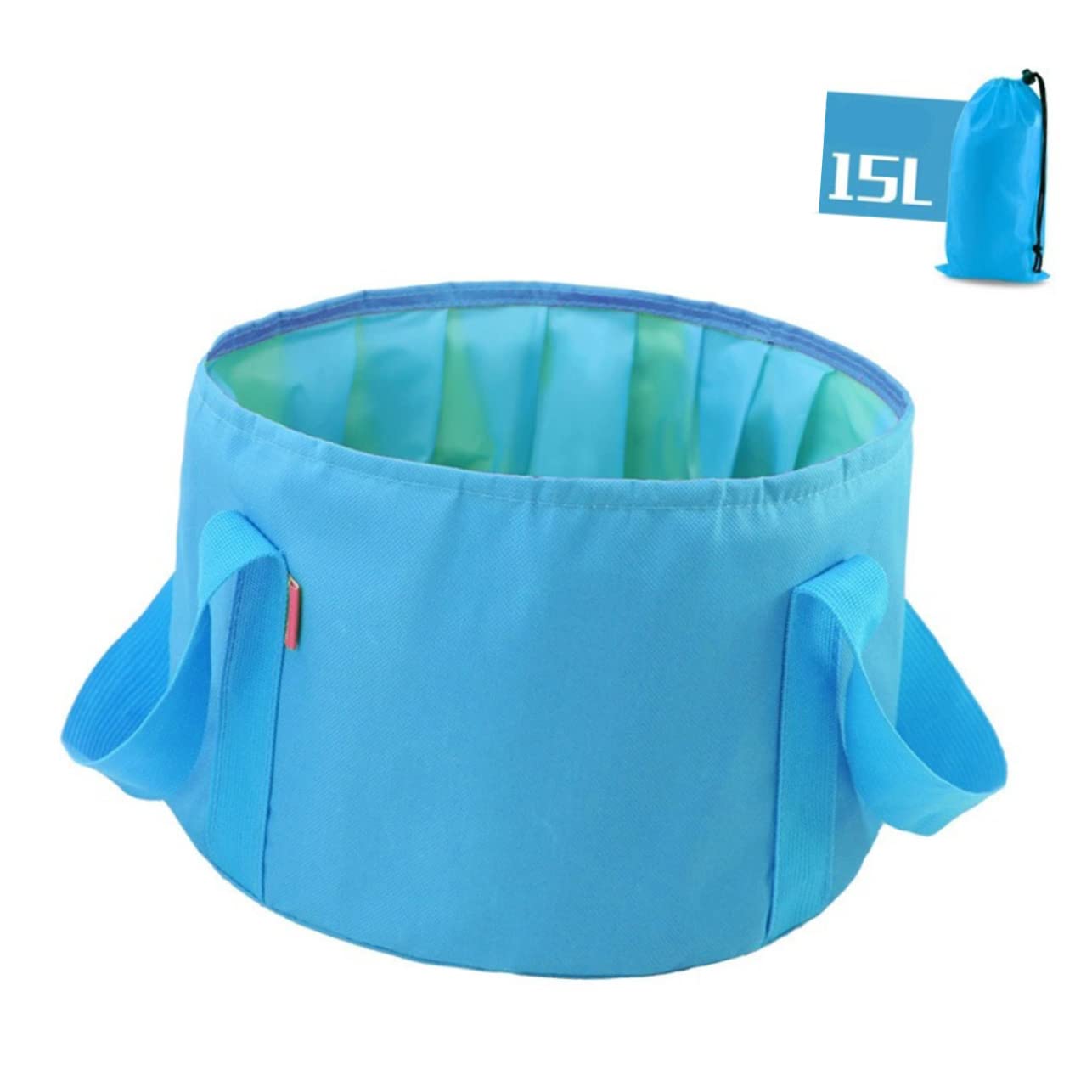 BESPORTBLE Portable Foldable Bucket for Camping Outdoor Soak Washbasin Travel Tub for Hiking Fishing Washing Face and Feet Blue