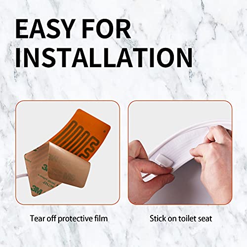Olydon Heated Toilet Seat Warmer，Waterproof Elongated Heated Sticker, Easy Disassembly And Installation, Universal Fit Toilet Seat Heater #TOP3