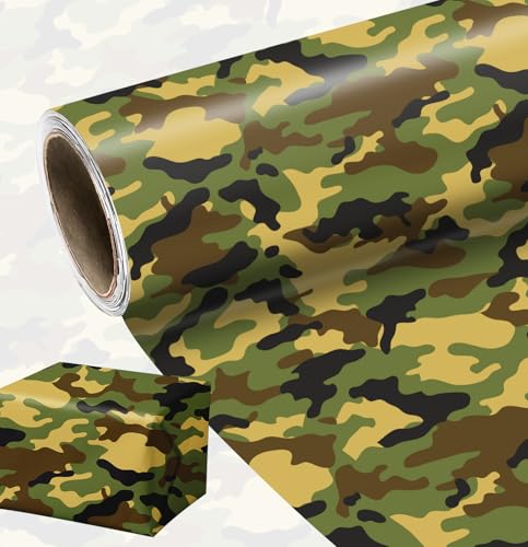 MUNILAIL Camo Wrapping Paper Roll 17 Inch x 33 Feet Camouflage Army Wrapping Paper for Men Boys Birthday Party Veterans Day Camping Gift Wrapping Paper