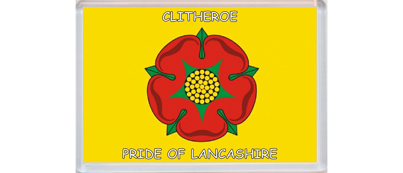 Baked Bean Store Clitheroe - Pride Of Lancashire County Flag - Jumbo Fridge Magnet