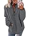 Nilimoph Pullover Damen Flauschiger Pulli Plüschjacke Teddy-Fleece Kapuzenpullover Weich Herbst Winter Warm Sweatshirt Mit Taschen 1/4 Reißverschluss Langarm Oberteile Top (B Grau, L) MI 4 günstig Kaufen-Nilimoph Pullover Damen Flauschiger Pulli Plüschjacke Teddy-Fleece Kapuzenpullover Weich Herbst Winter Warm Sweatshirt Mit Taschen 1/4 Reißverschluss Langarm Oberteile Top (B Grau, L)