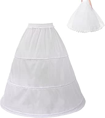 FuliMall Sottogonna Petticoat Donna Gonna Lunga 6 Cerchio Crinolina Rockabilly Vintage Sottoveste Per Vestito Abito Da Sposa Anni 50 Bianca Nera 103398628