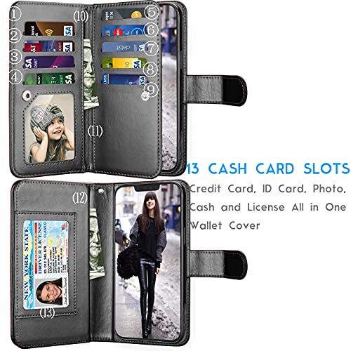 Tekcoo 11013184 Wallet Case Compatible With Iphone 13 (6.1 Inch) 2021 Luxury Id Cash Credit Card Slots Holder Carrying Pouch Folio Flip Pu Leather Cover [Detachable Magnetic Hard Case] thumb #2